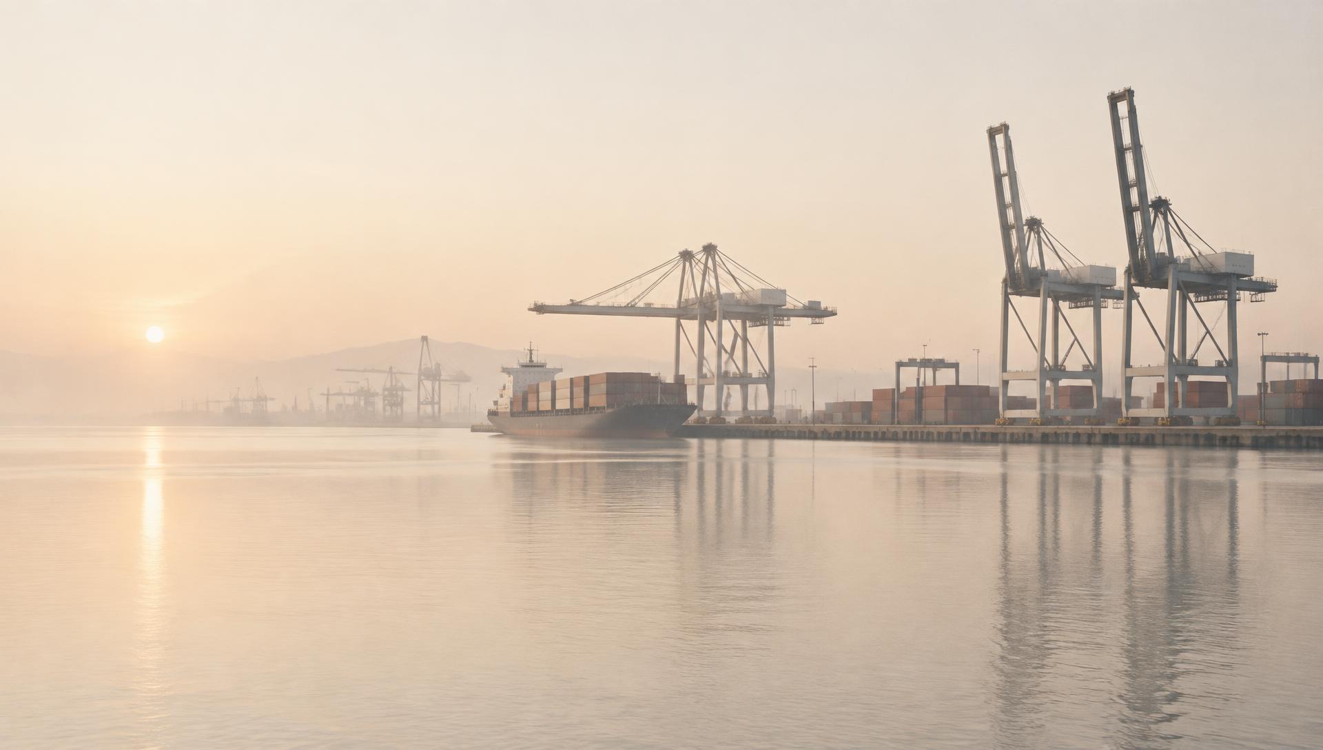 Cargo terminal at dawn